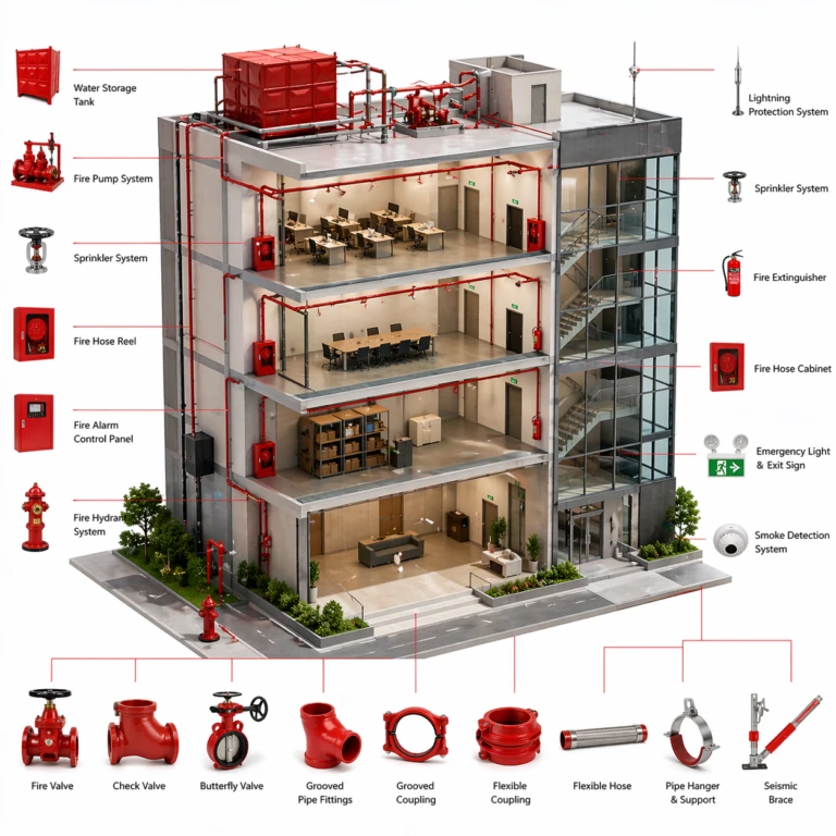 Fire protection equipment for commercial buildings
