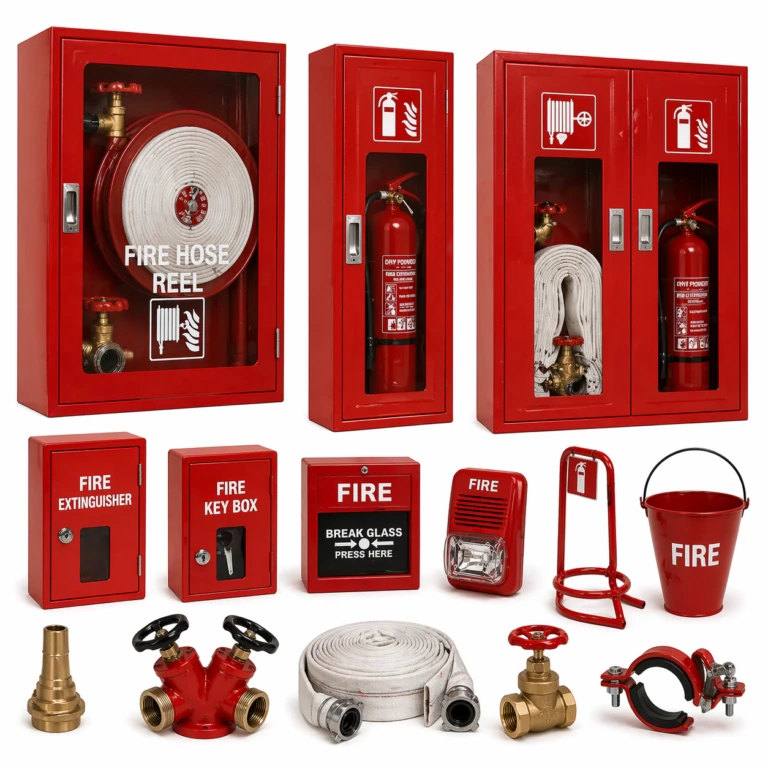 Recessed fire hose cabinet and wall-mounted extinguisher cabinet