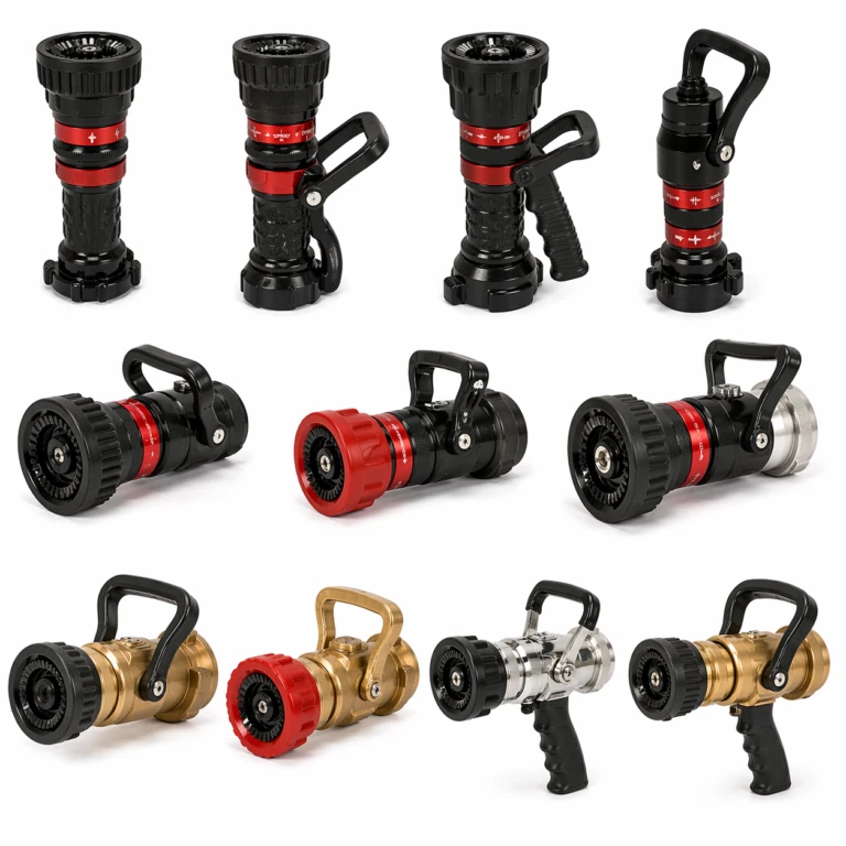 Adjustable jet and spray fire nozzles