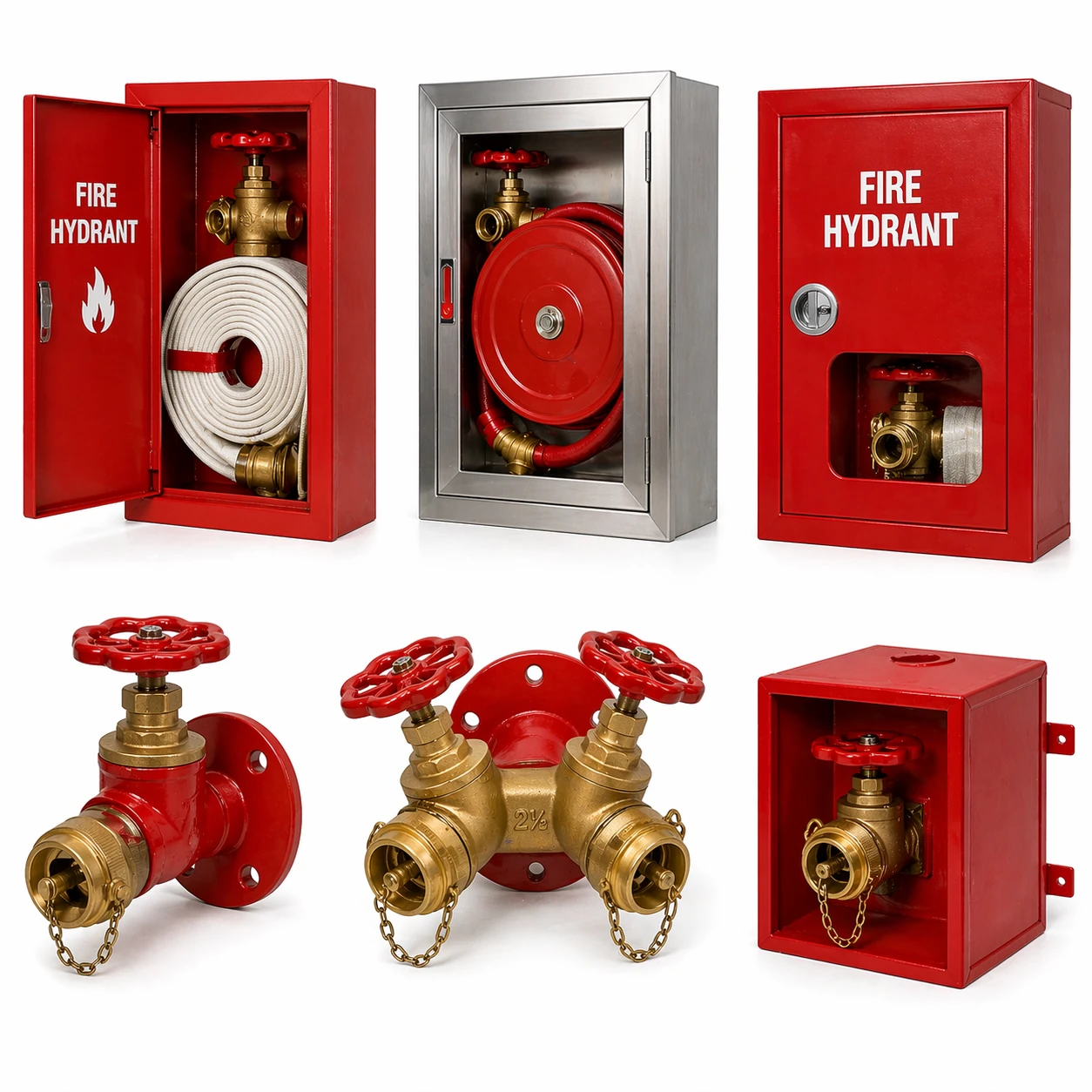 Wall and box fire hydrant, route illustration