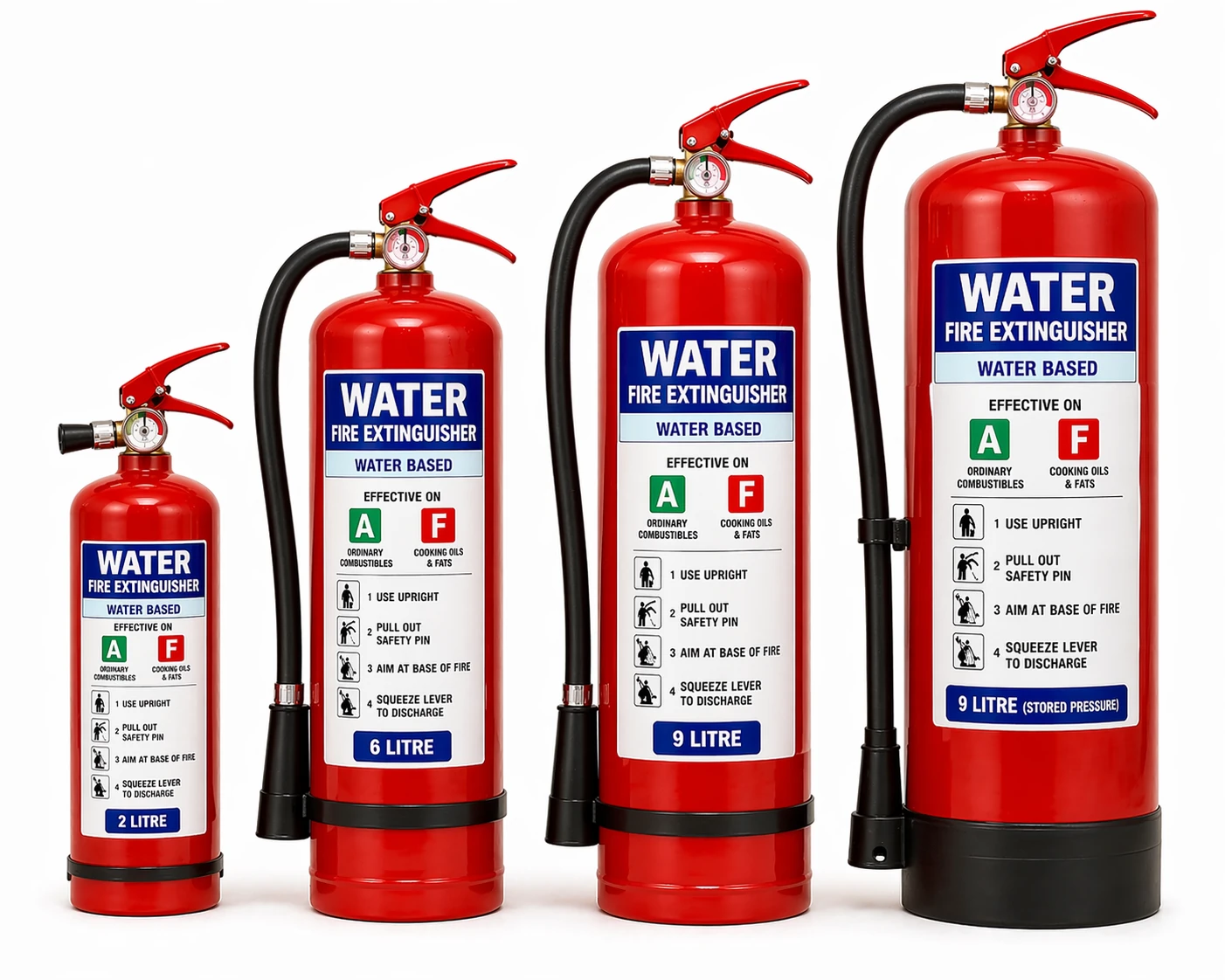 Water and water-additive fire extinguishers