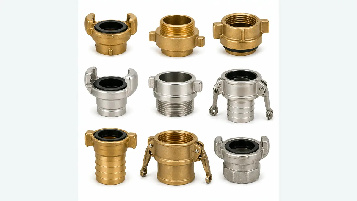 Fire hose couplings and gaskets prepared for supplier evaluation